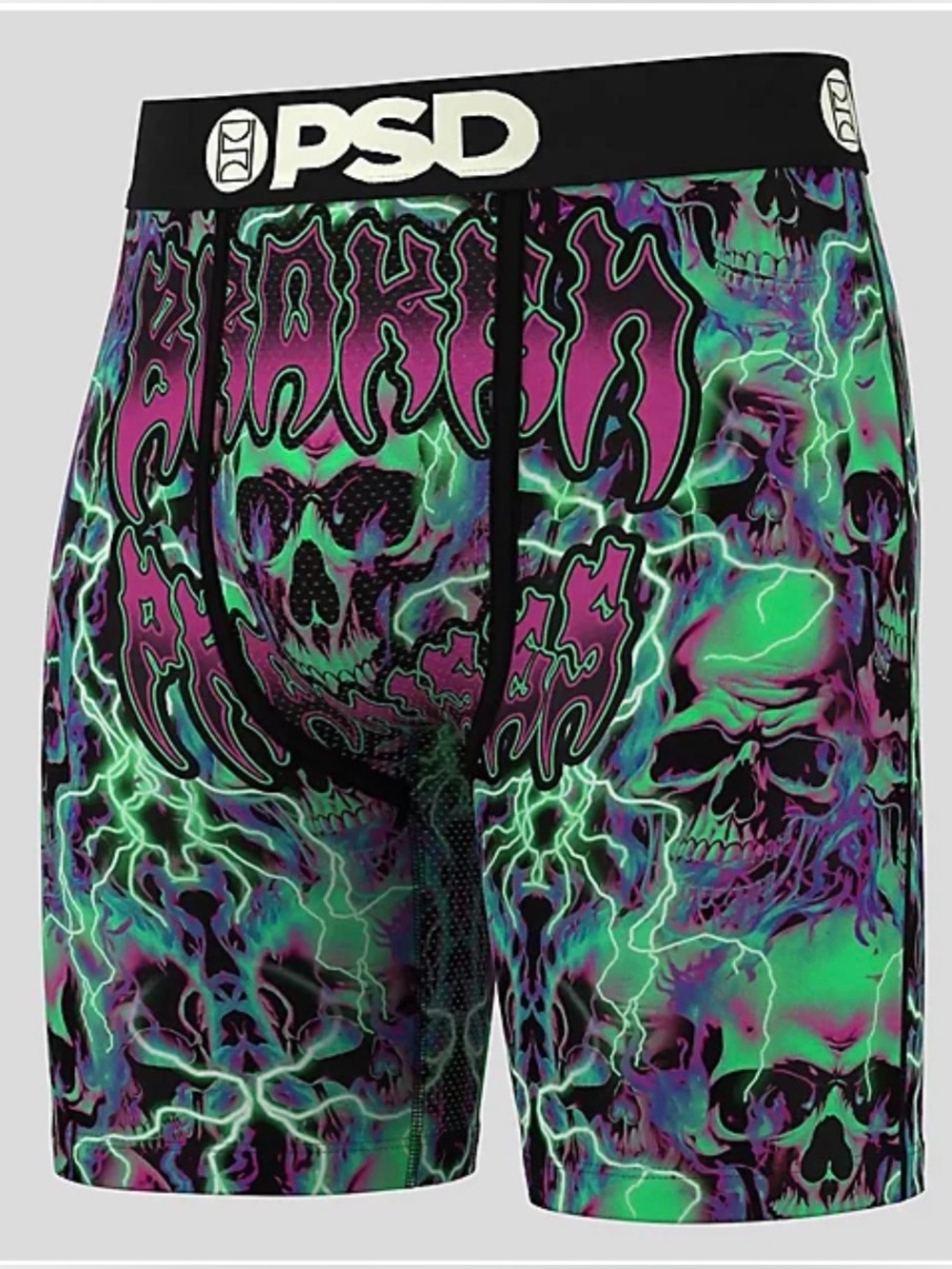 PSD Men’s Neon Skull Performance Shorts - Green/Purple/Black